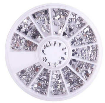 Strass Rondel 12 Formen Silber